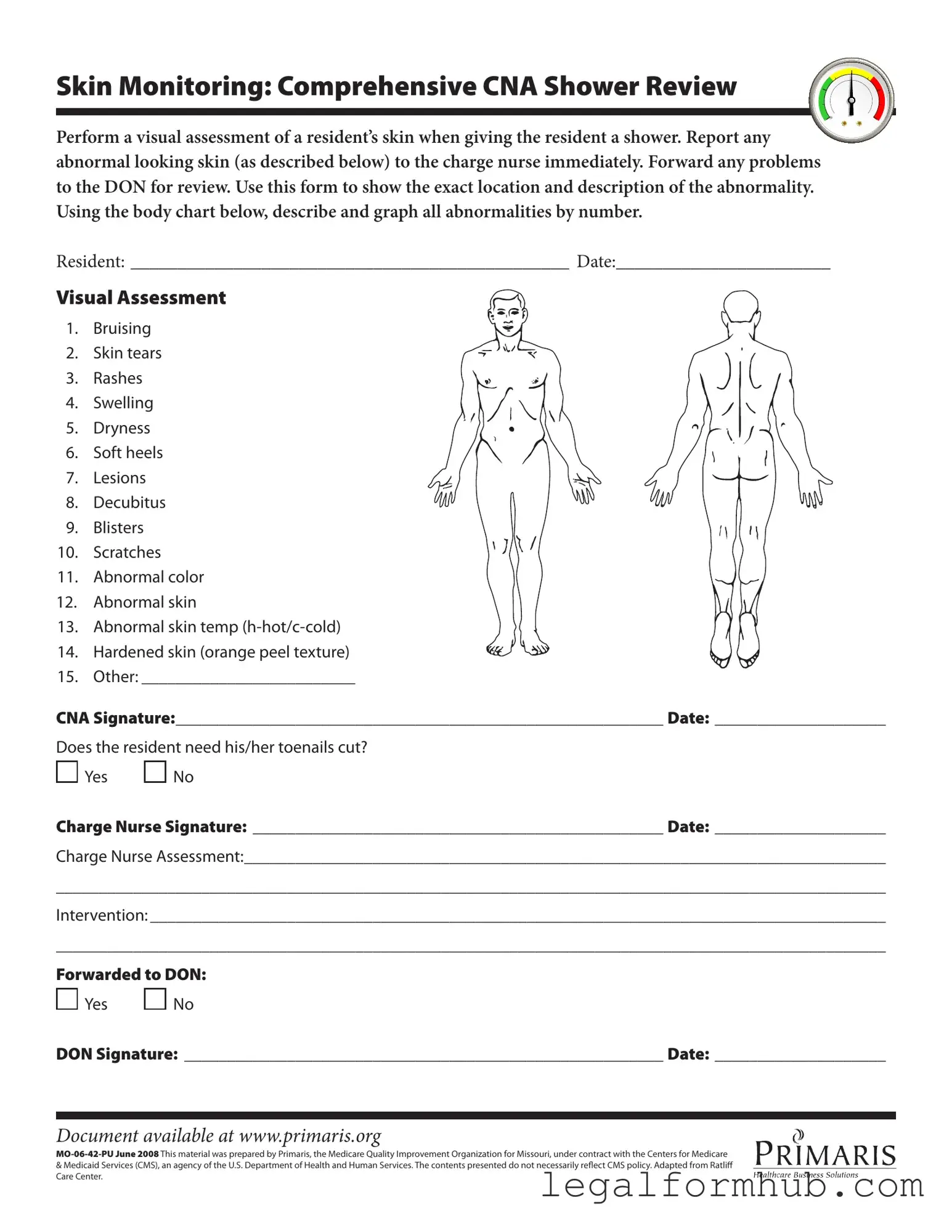 Fill Your Cna Shower Sheets Form