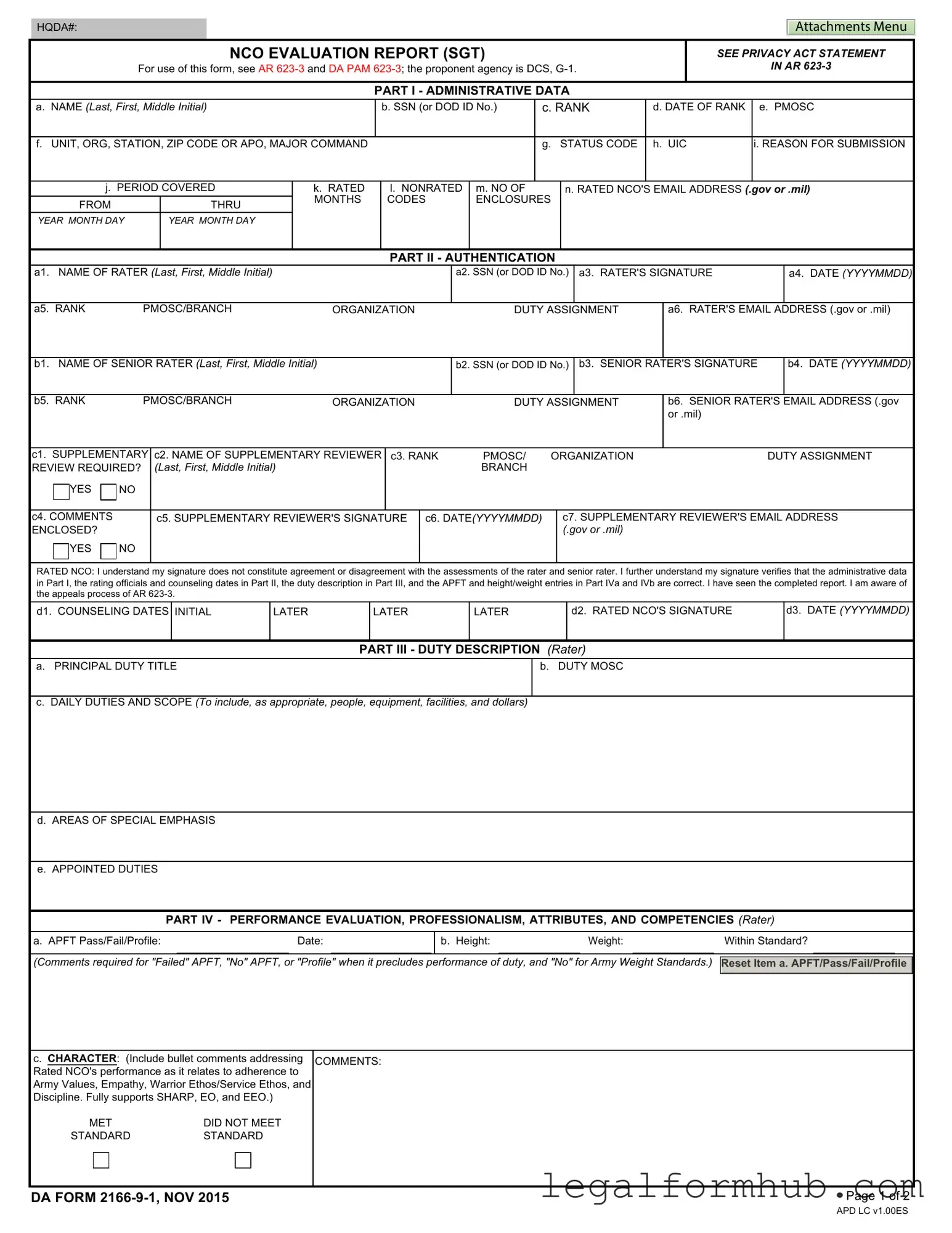 Fill Your Da 2166 9 1 Form