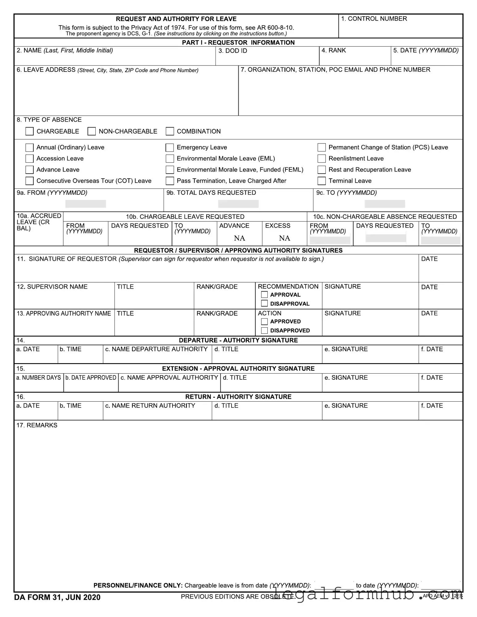 Fill Your Da 31 Form
