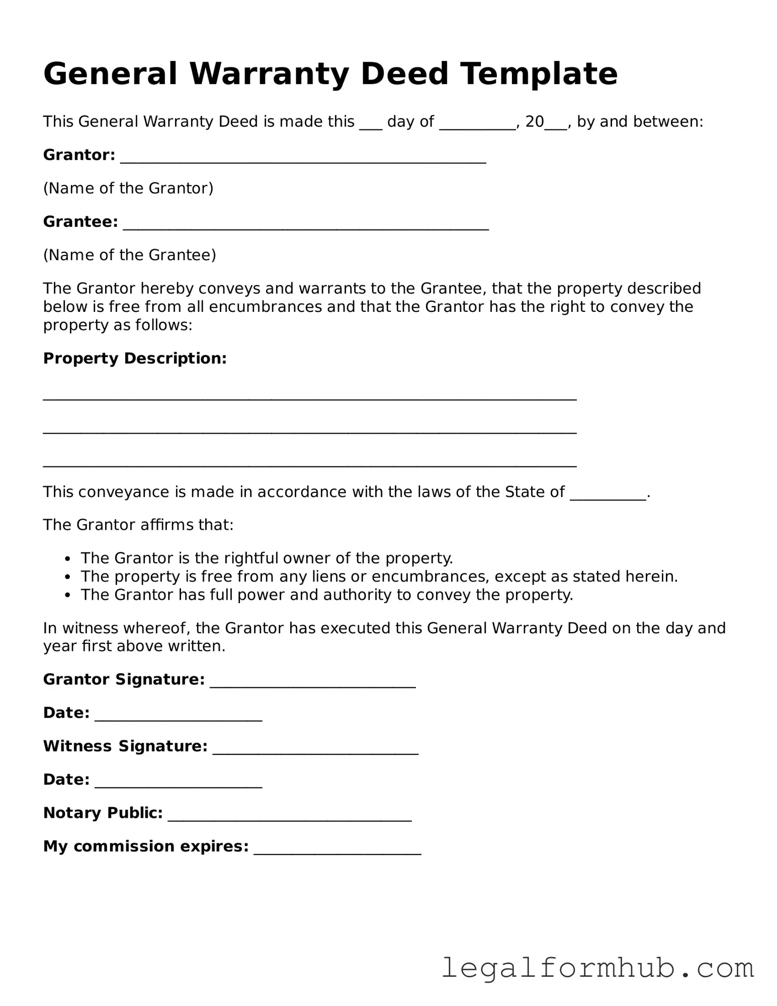 Printable Deed Document