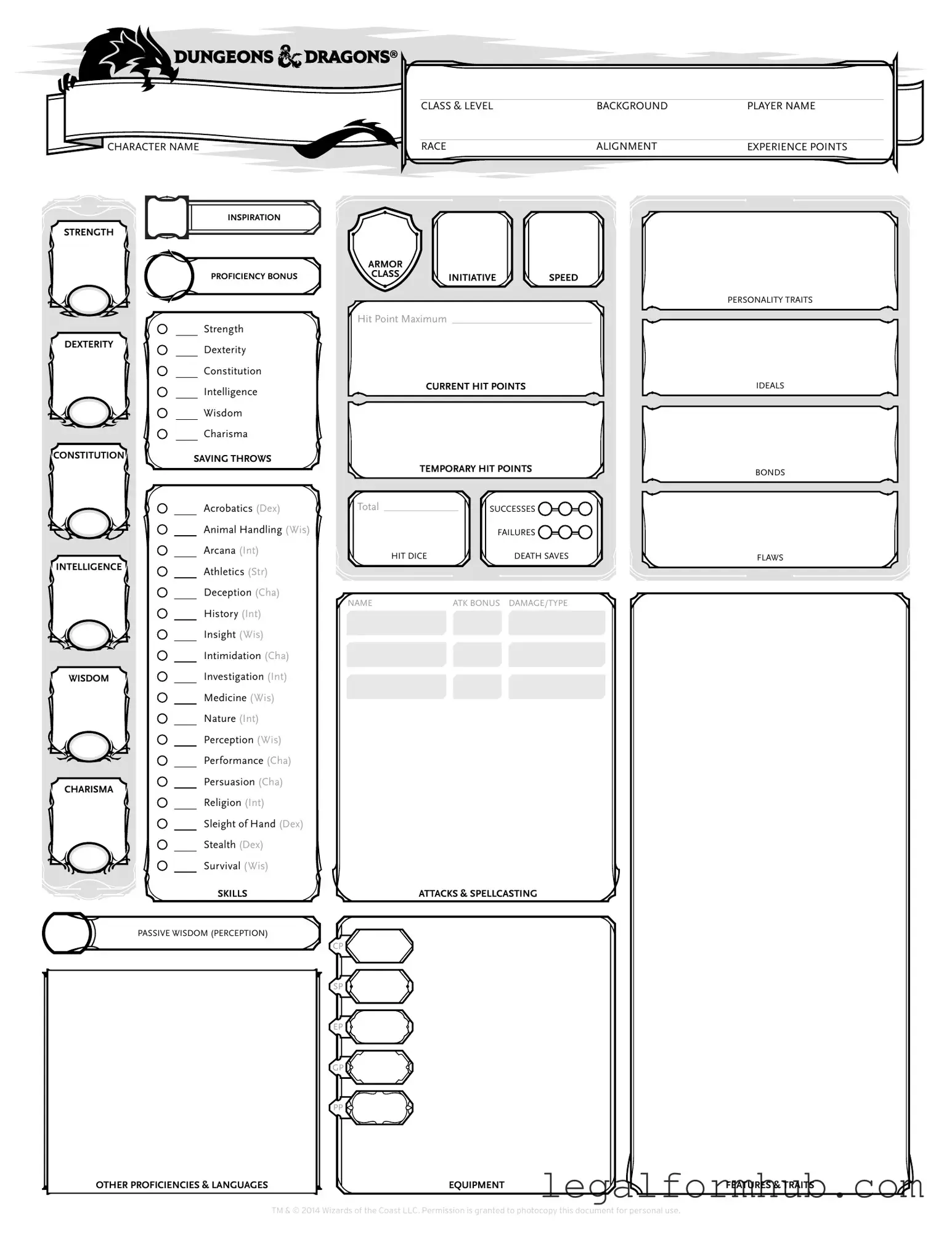 Fill Your Dnd Character Sheet Form