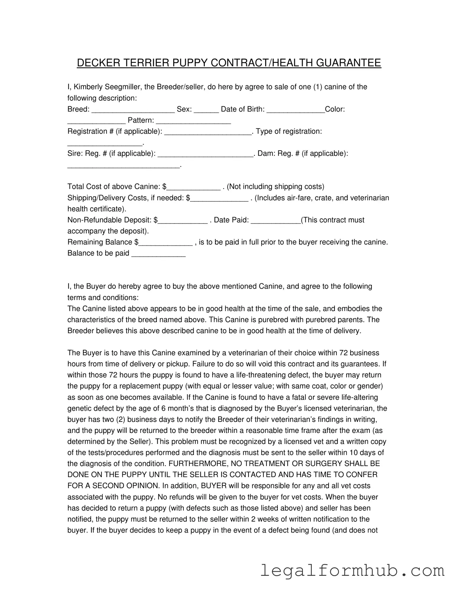 Fill Your Health Guarantee Form