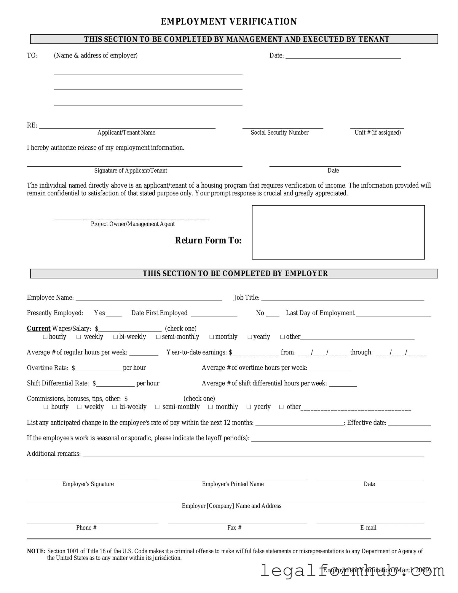 Fill Your Employment verification form Form