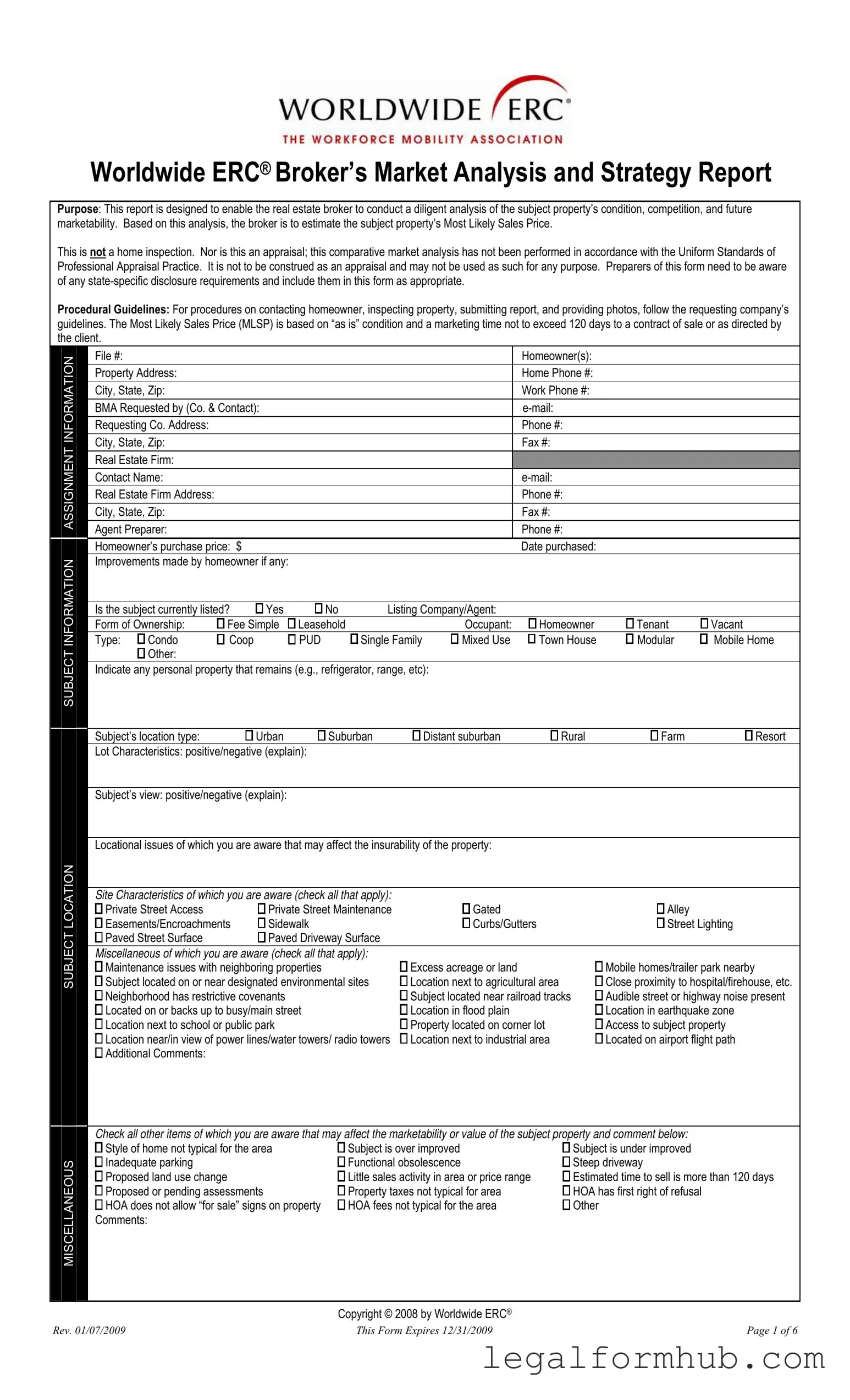 Fill Your Erc Broker Market Analysis Form