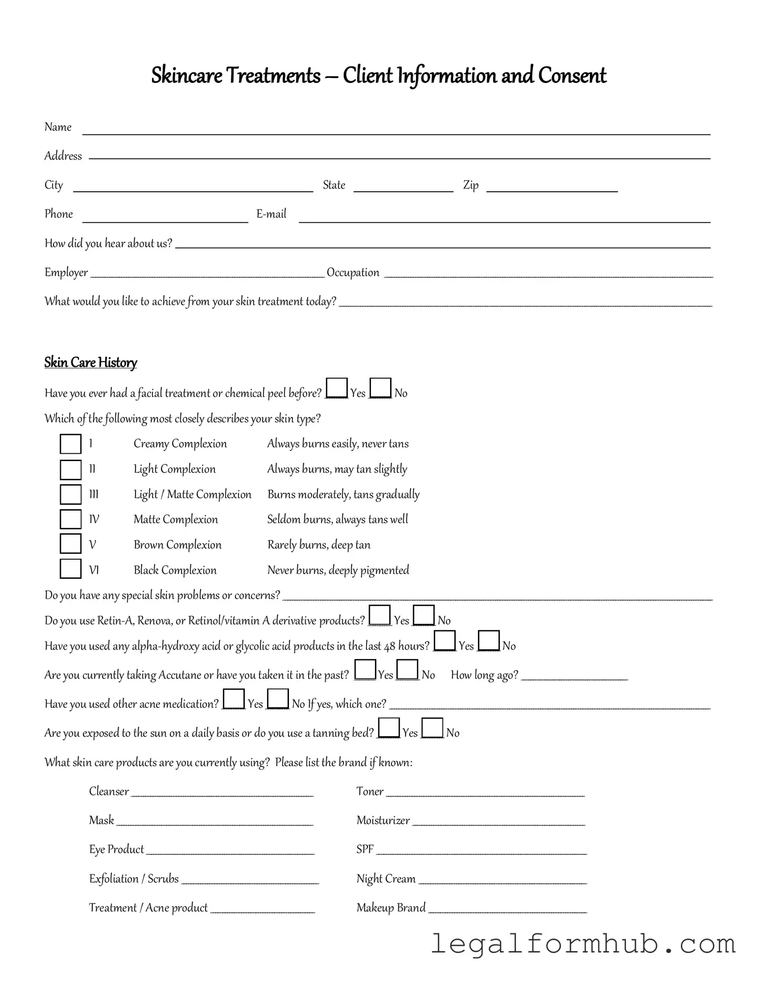 Fill Your Facial Consent Form