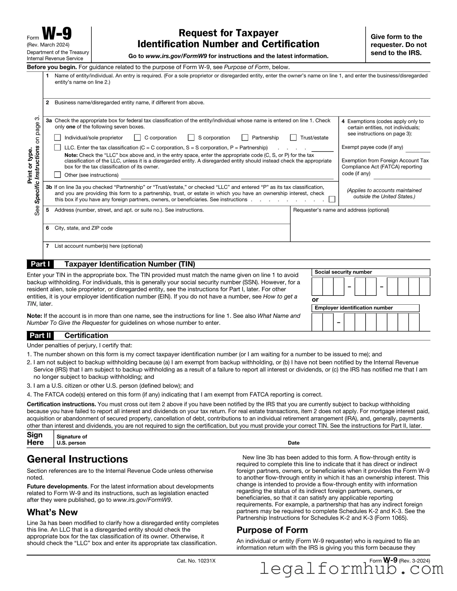 Fill Your IRS W-9 Form