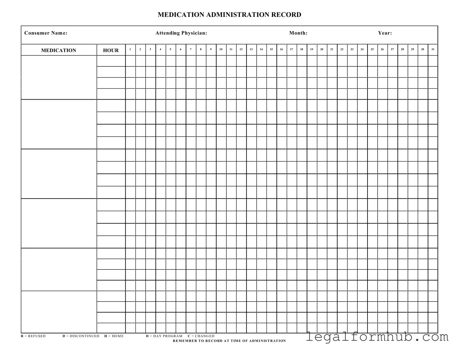 Fill Your Medication Administration Record Sheet Form
