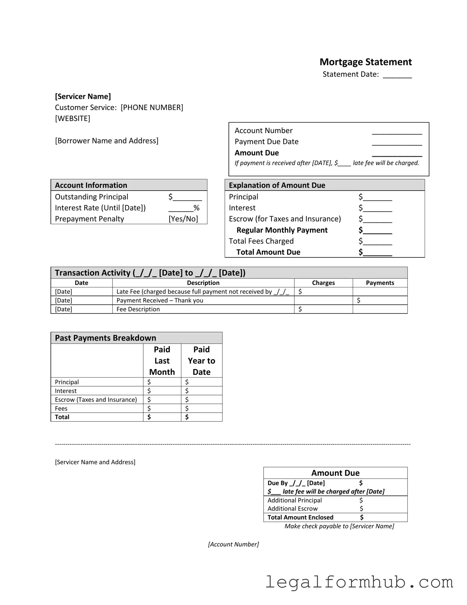 Fill Your Mortgage Statement Form