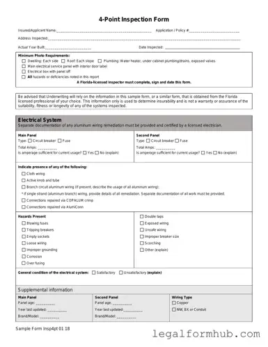Fill Your 4 Point Inspection Form
