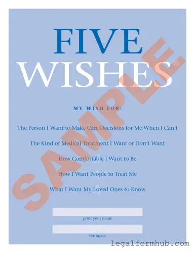 Fill Your 5 Wishes Document Form