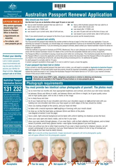 Fill Your Australian Passport Renewal Form