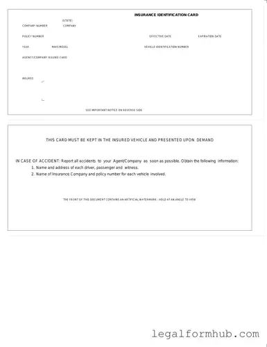 Fill Your Auto Insurance Card Form