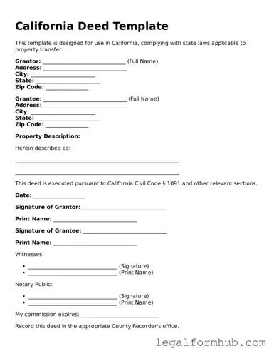 Free  Deed Template for California