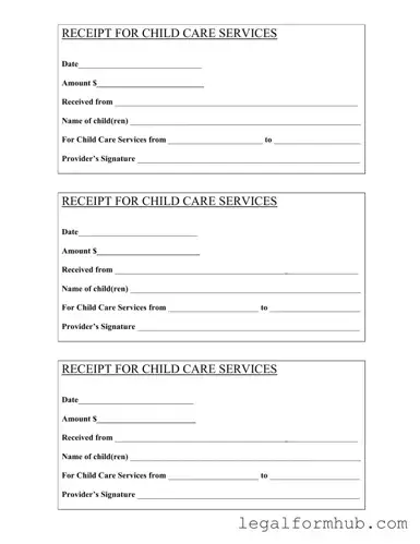 Fill Your Childcare Receipt Form