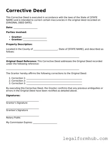 Printable Corrective Deed Document