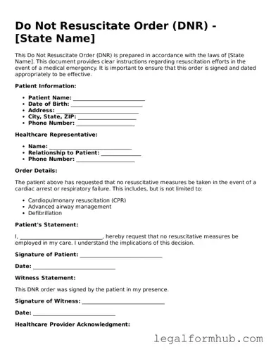Printable Do Not Resuscitate Order Document