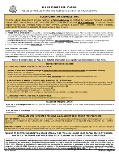 Fill Your DS-11 U.S. Passport application Form