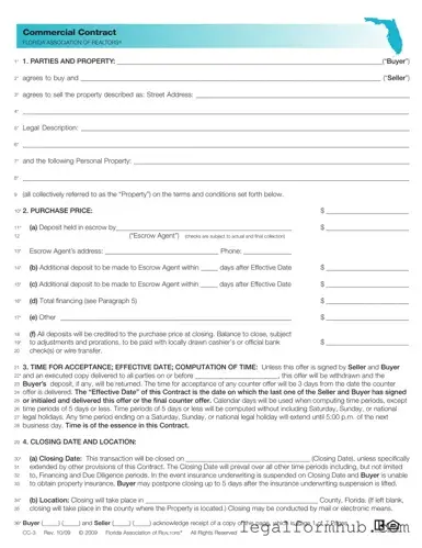 Fill Your Florida Commercial Contract Form