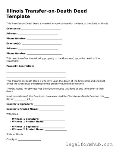 Free  Transfer-on-Death Deed Template for Illinois