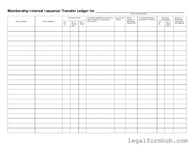 Fill Your Membership Ledger Form