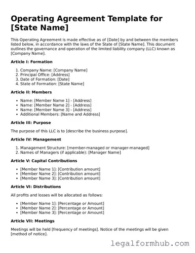 Printable Operating Agreement Document
