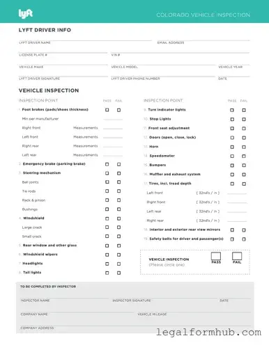 Fill Your Lyft Inspection Form