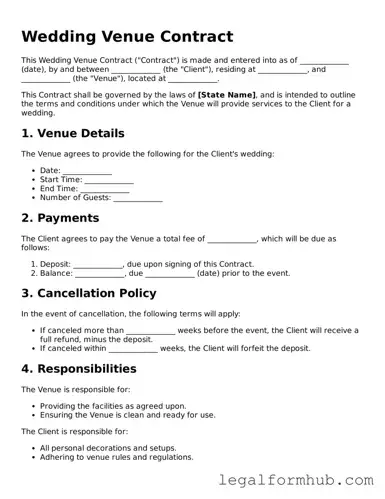 Printable Wedding Venue Contract Document