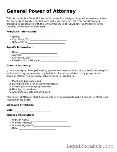 Printable Power of Attorney Document