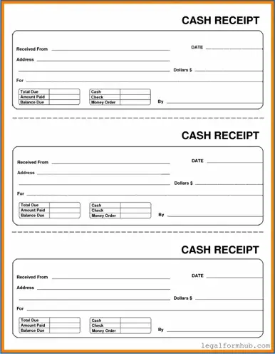 Fill Your Cash Receipt Form