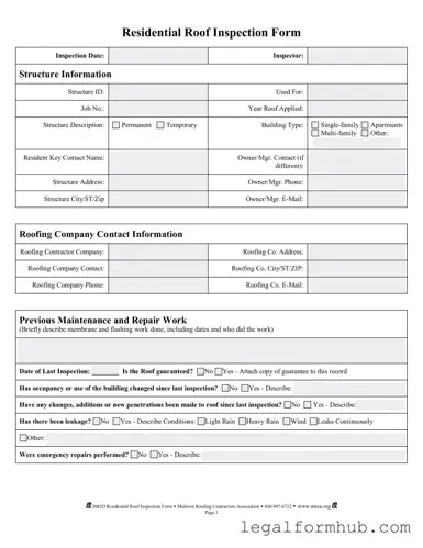 Fill Your Roof Inspection Form