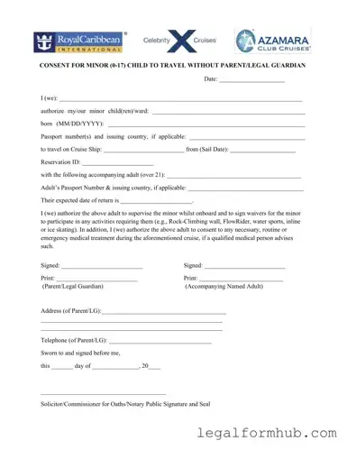 Fill Your Royal Caribbean Parental Consent Form