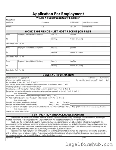 Fill Your Spanish Application Employment Form