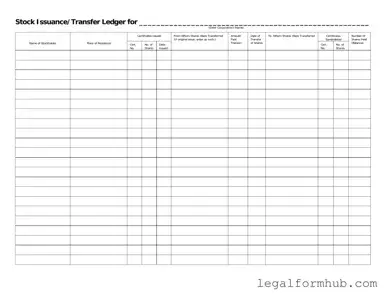 Fill Your Stock Transfer Ledger Form