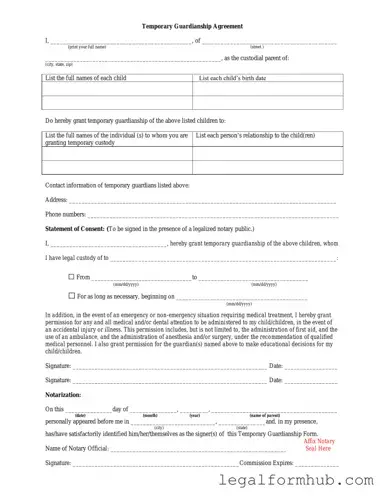 Fill Your Temporary Custody Form