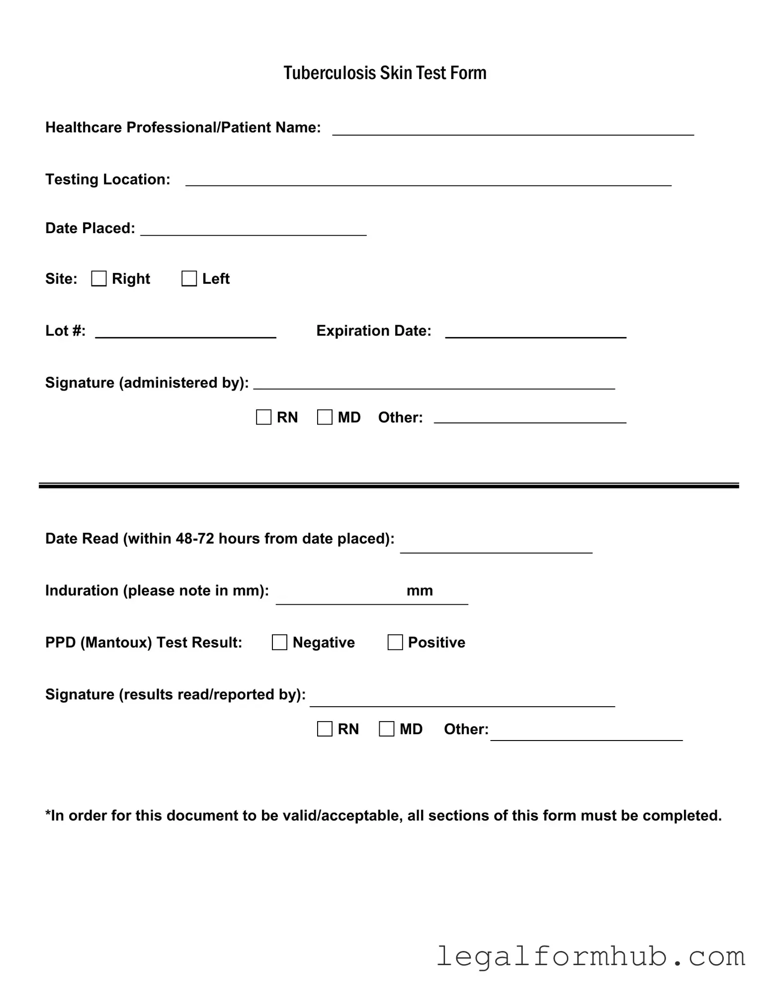 Fill Your Tb Test Form