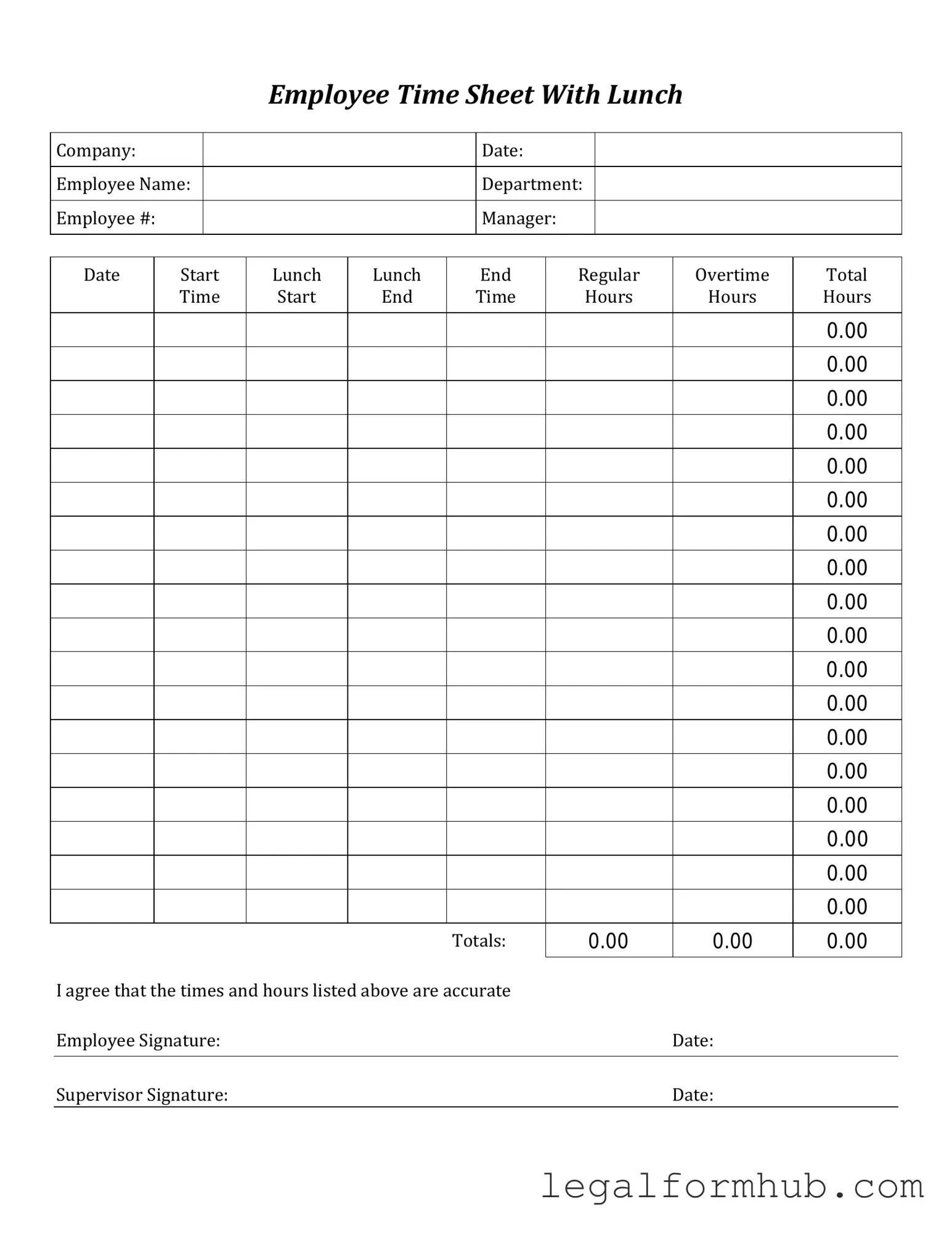 Fill Your Time Card Form